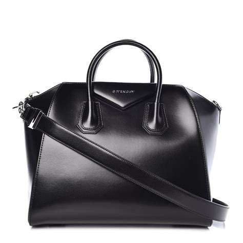 givenchy antigona black calfskin|Medium Antigona bag in Box leather .